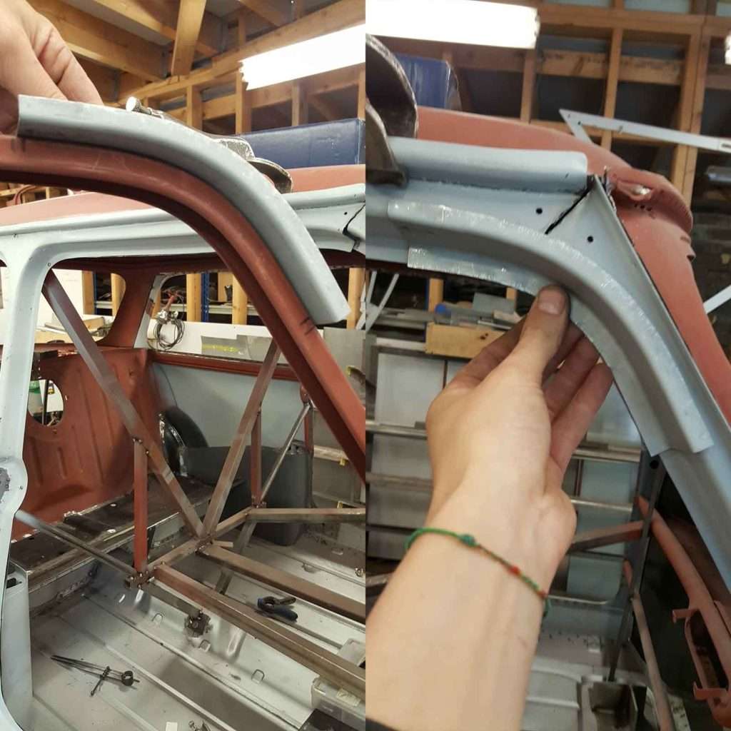 Our work with the 1969 Mini Cooper 998 MkII, owned by Paul Davenport of Plastics4Performance, is marked by ongoing efforts to rectify issues with the Mini Sport side panels. Ensuring every element aligns flawlessly for a picture-perfect finish.