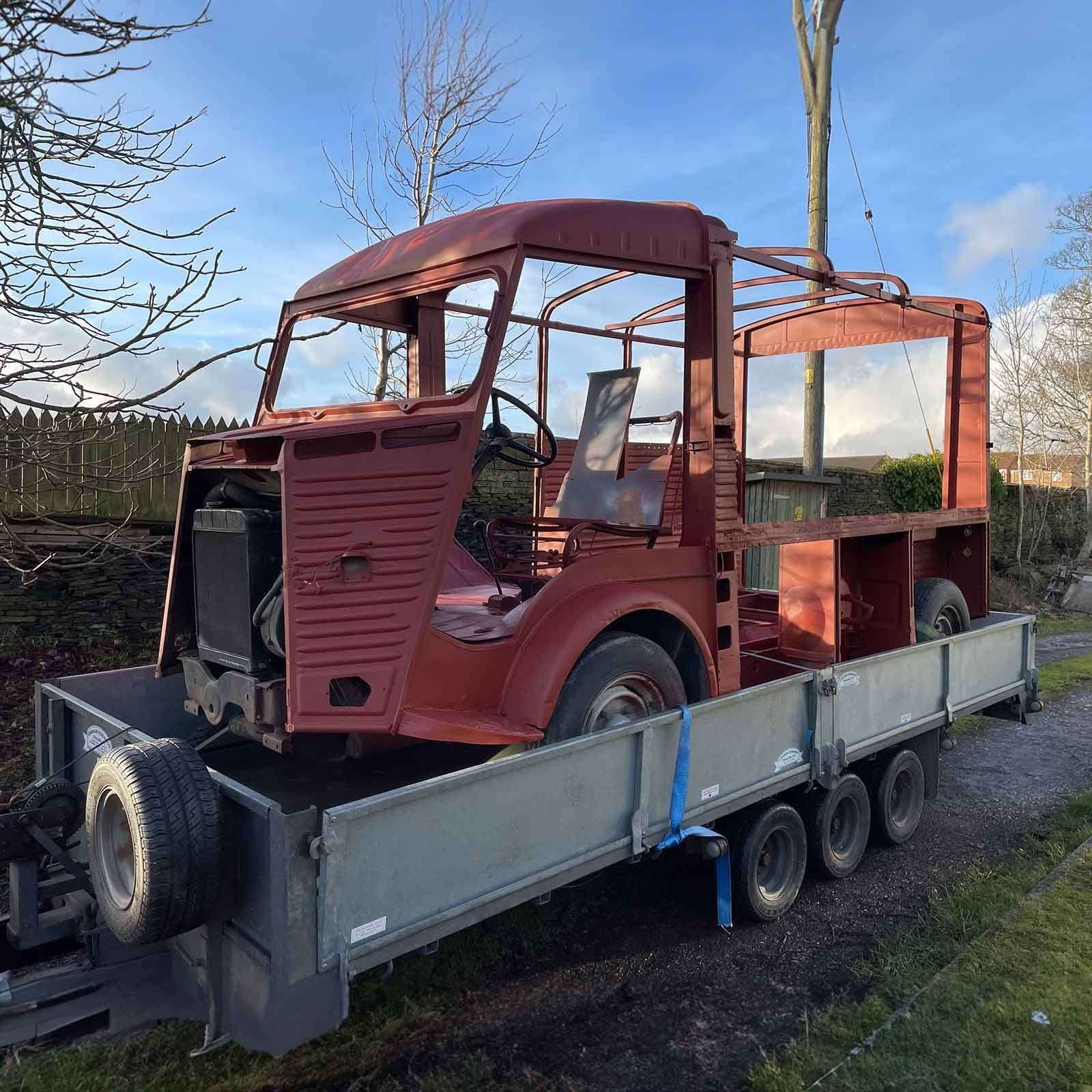 Back to where the magic happens! The Citroën H-Type Van has returned to 70s Car Restoration for its transformation to continue. Take a look at the state it was in - the roof, floor, and numerous panels had been carefully removed before blasting due to their poor condition.